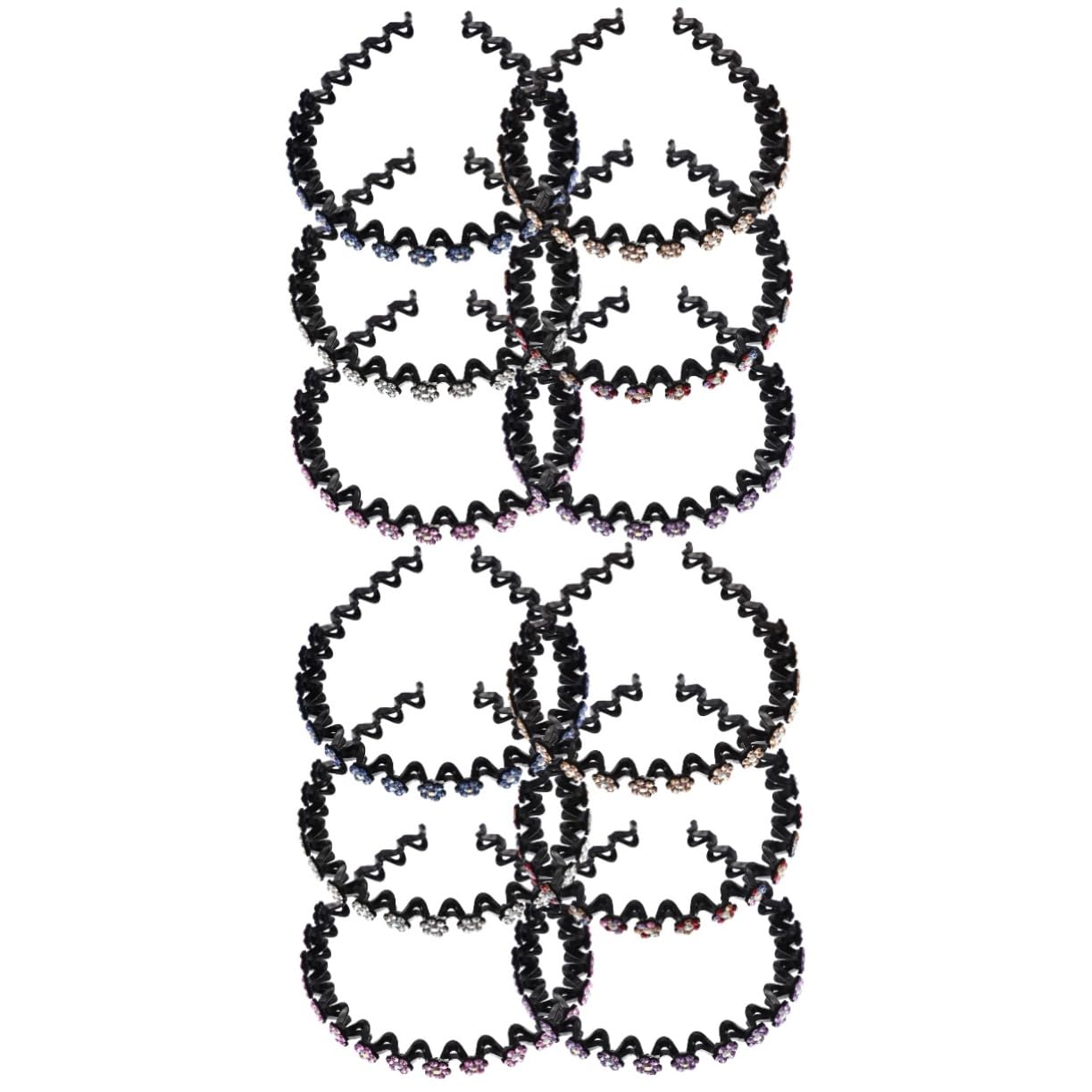 Housoutil 12pezzi Cerchietto Elegante Donna Con Fiori Strass Per Eventi e Feste Accessorio Antiscivolo Per Acconciature Uniche e Raffinate