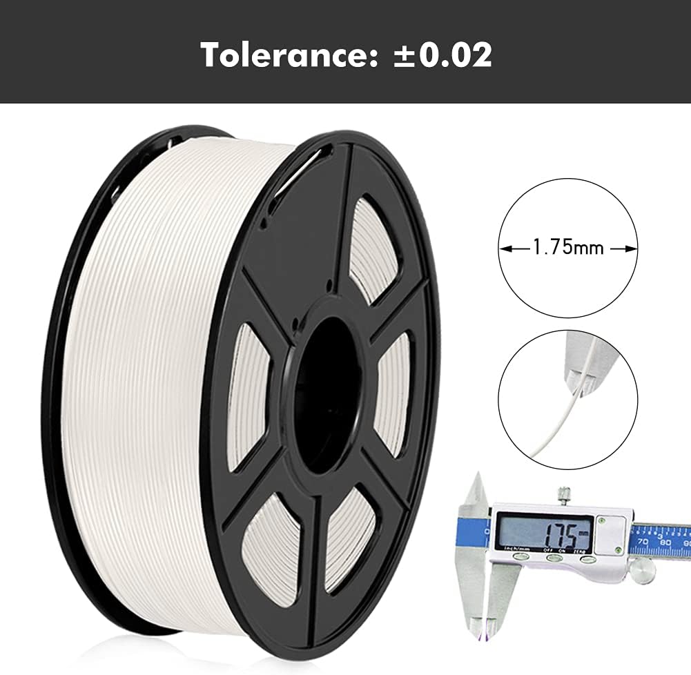 Enotepad PLA Plus (PLA+) 3D Printer Filament, Dimensional Accuracy +/- 0.02mm, 1 kg Spool, PLA Plus Filament 1.75mm, PLA Plus White
