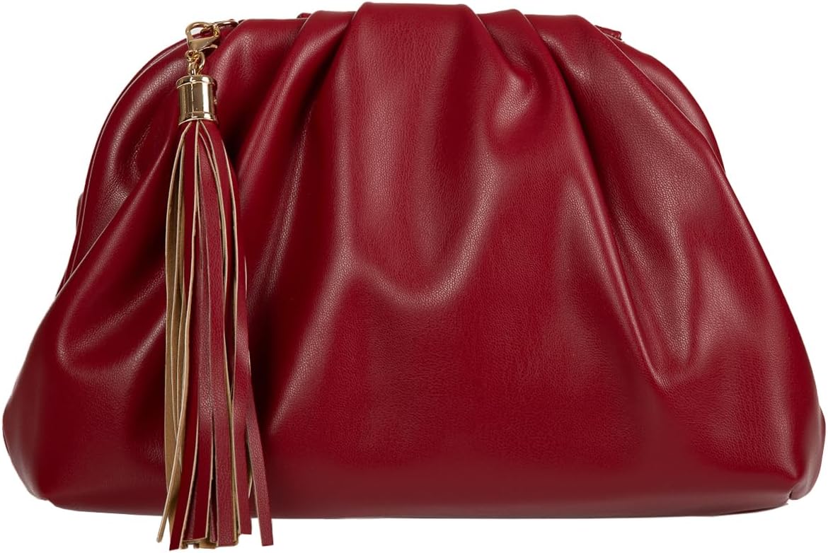 JNB Dumpling Bag for Women Clutch Purses, Cloud Crossbody Handbag Soft Shoulder Bag,party Bag,Wedding Bag,With Tassel.
