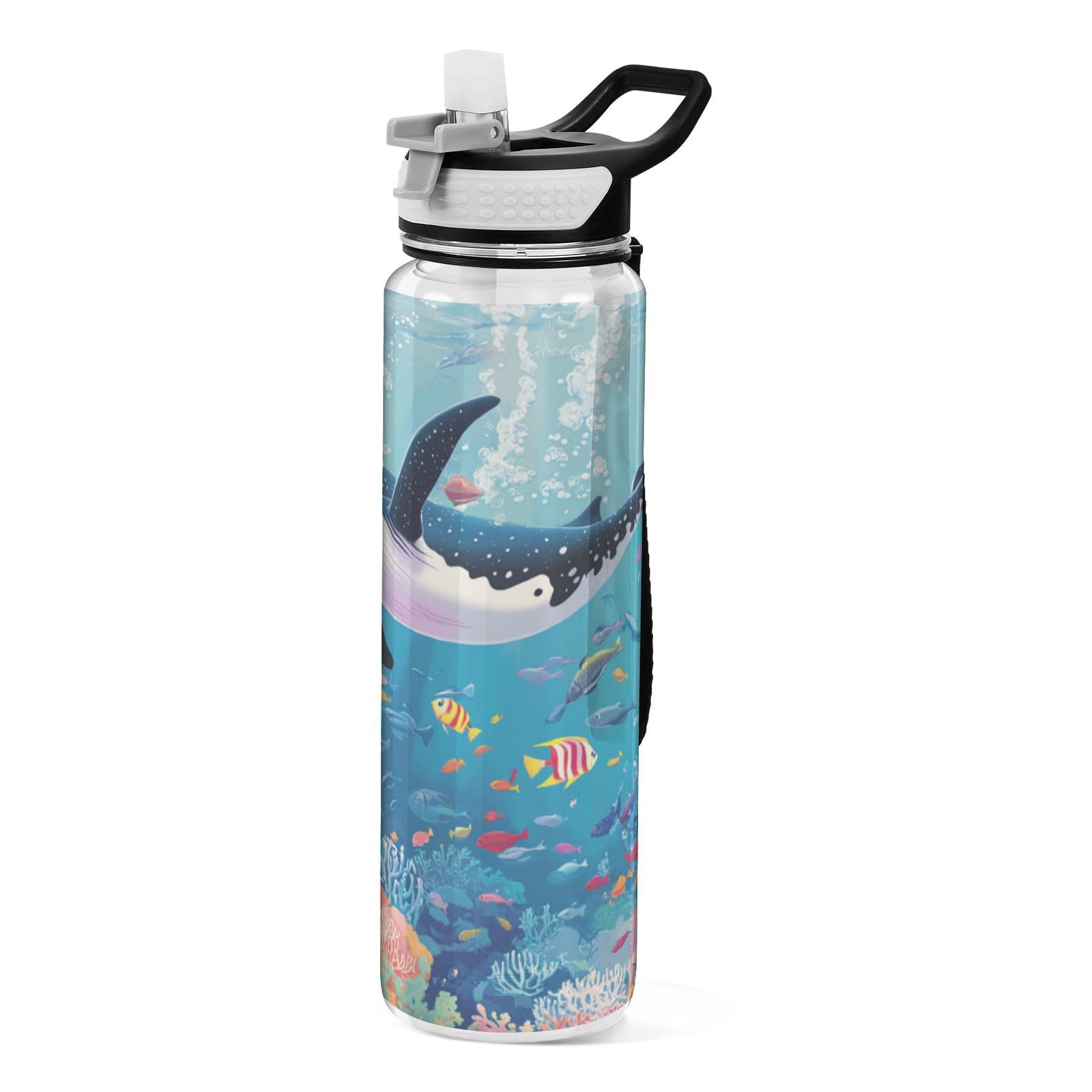 Bouteille d'eau sport en plastique réutilisable pour le fitness