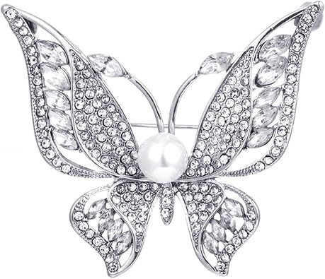 Colorful Rhinestone Butterfly Brooch Crystal Wedding Bridal Bouquet Brooch Pin Accessory Enamel Pin Gift for Her