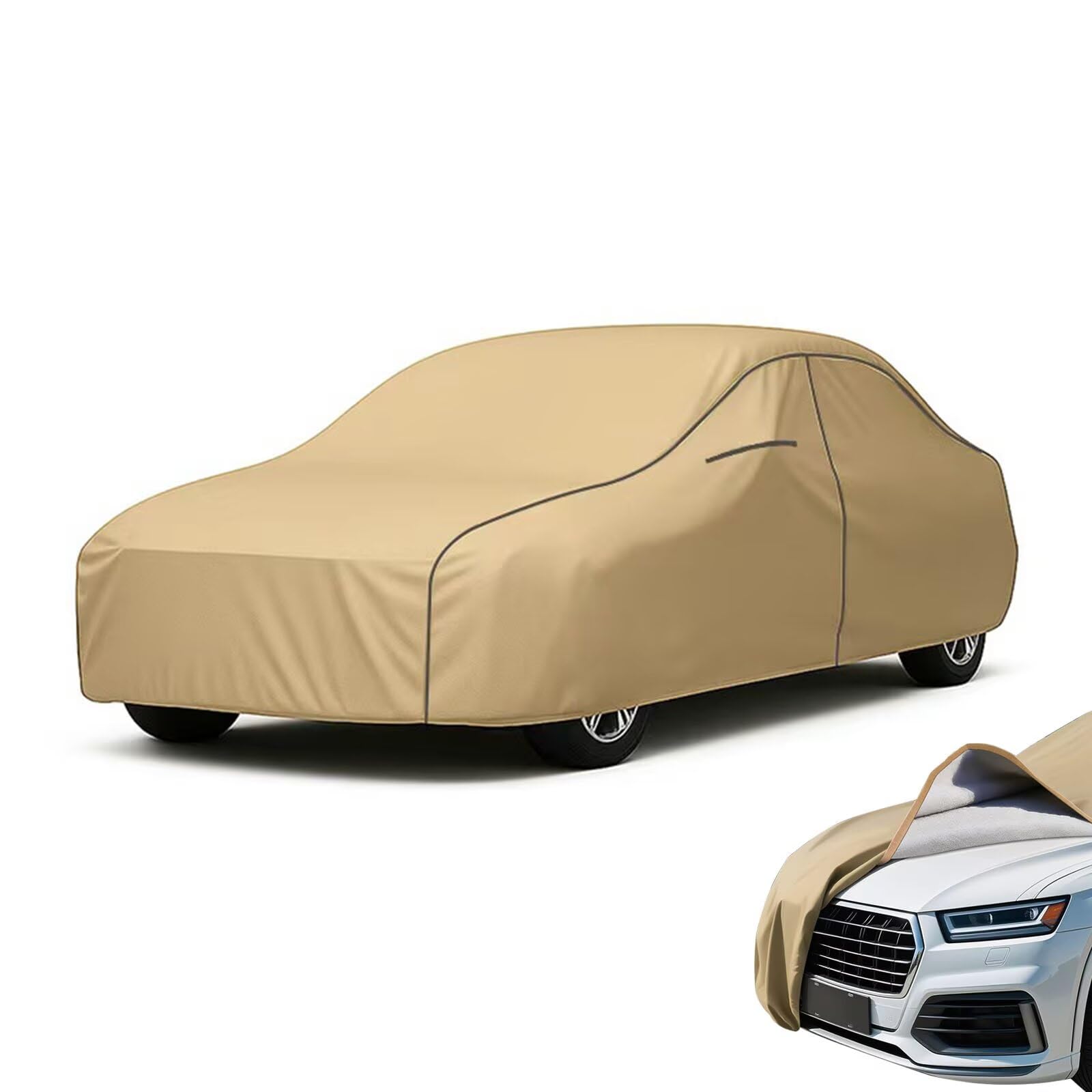 – Full Car Hail&Snow Protection Car Cover Compatible with XT6 （warning light）2020-2025 All Weather Outdoor Car Covers Full Car Cover wit，with door Zipper