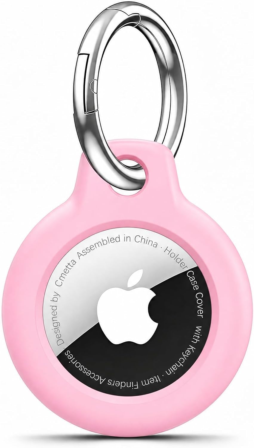 Holder Case for AirTag 2nd & 1st Gen with Keychain, Blossom Pink