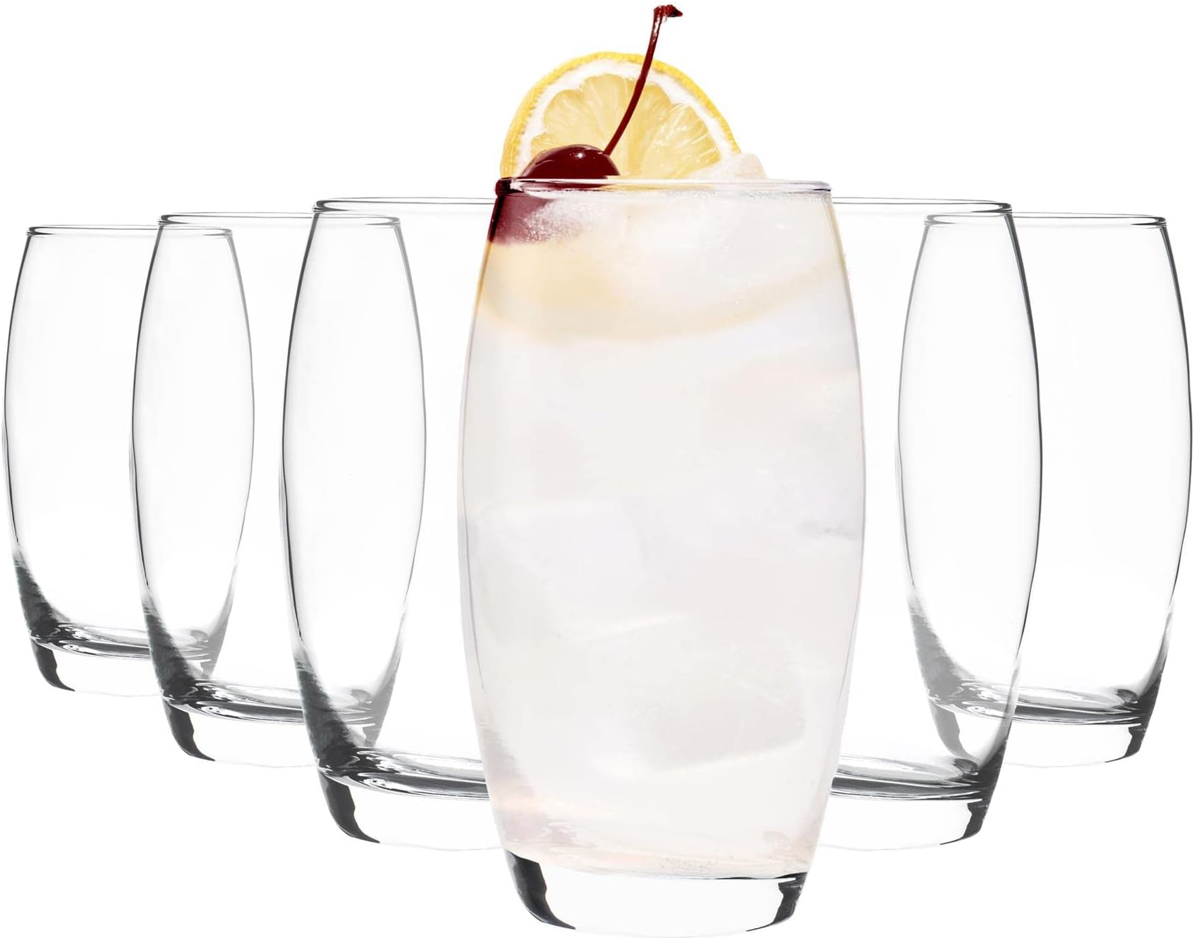 Lav 6X Clear 510ml Empire Highball Glasses - Tall Hi Ball Glass Water Gin Juice Cocktail Drinking Glassware Tumblers Set -