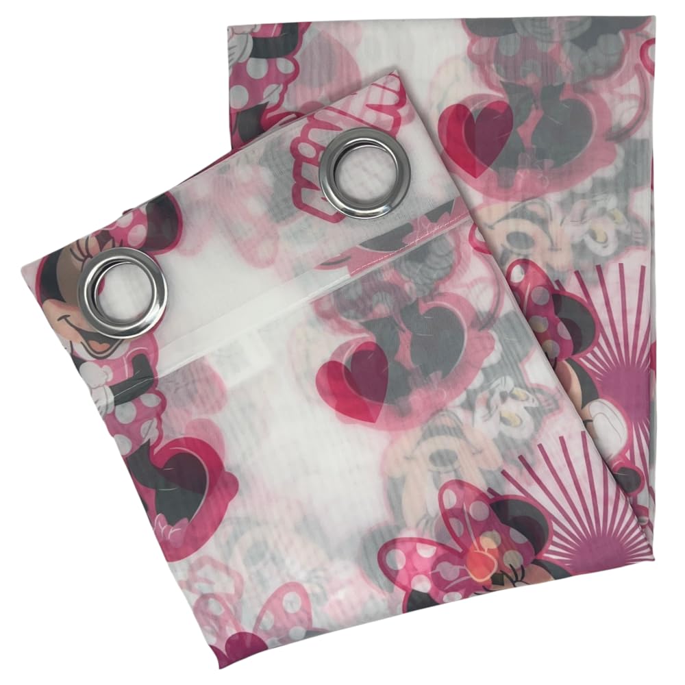 Tenda Velata Minnie Mouse 140x280 cm Semitrasparente Bambini Disney Rosa Poliestere