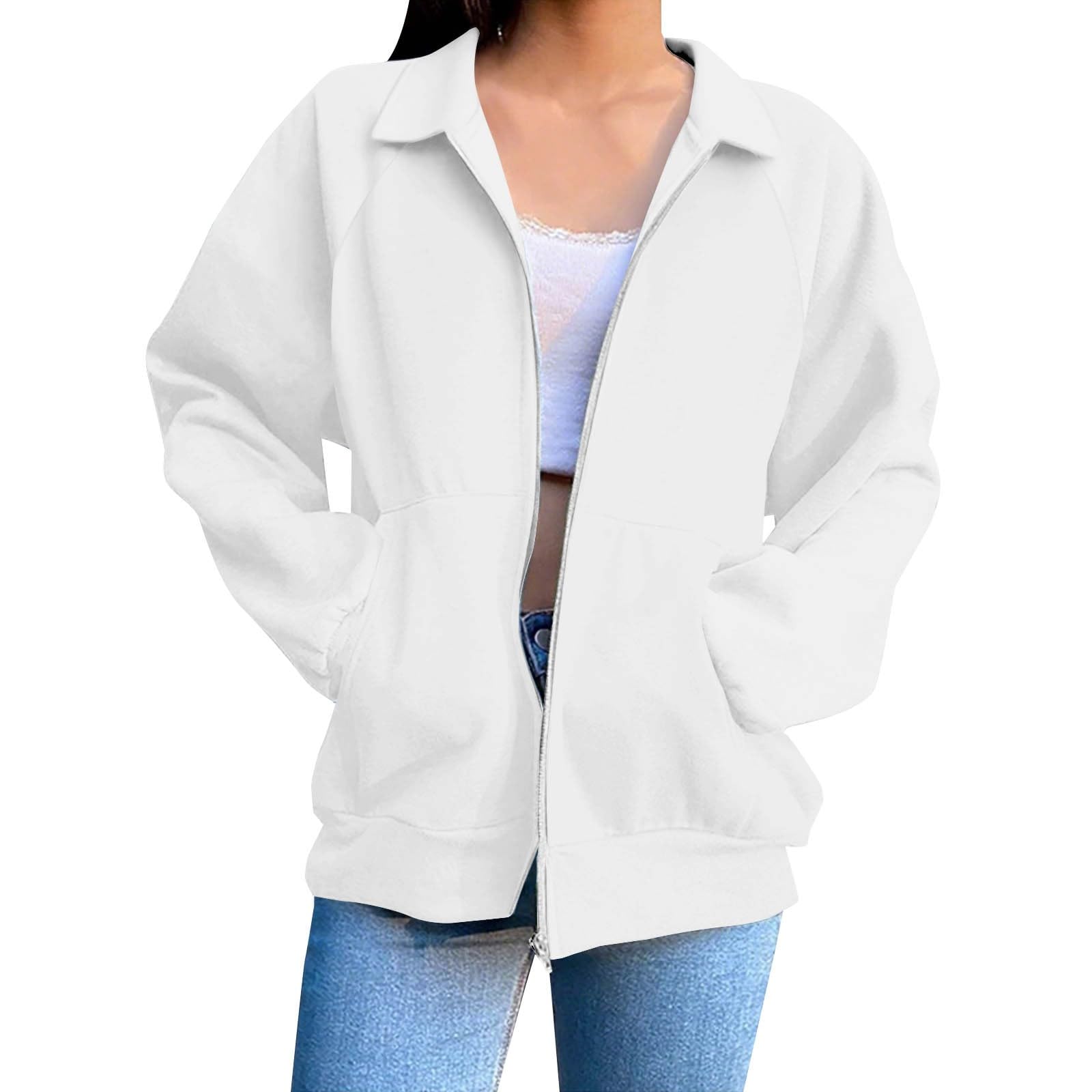 Sudadera con capucha para mujer con cremallera azul marino chaqueta con