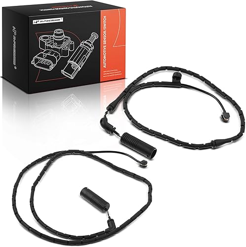 A-Premium Sensores de desgaste de pastillas de freno de disco delanteras y traseras compatibles con BMW E83 Series X3 2004-2010, L6 2.5L 3.0L, juego