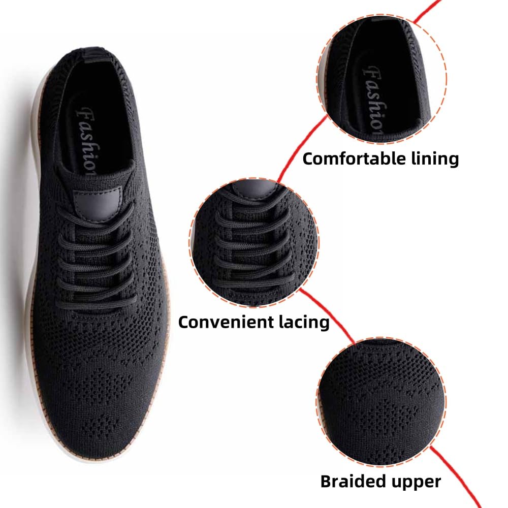 Hombres Casual Vestido Zapatillas Cómodas Oxfords Negocios Malla Caminar Mocasines Moda Ligero Transpirable Suela Blanda
