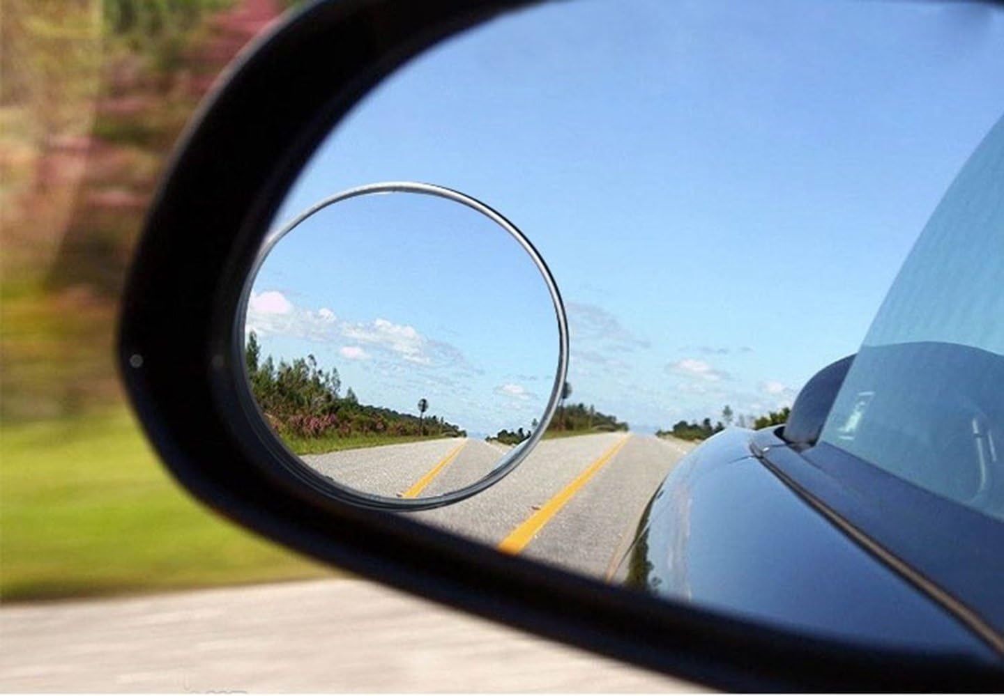 Blind Spot Mirror, Ampper 2" Round HD Glass Convex Aluminum Frame Wide Angle Rear View Mirror For All Universal Vehicles Car Suv (Pack Of 2)