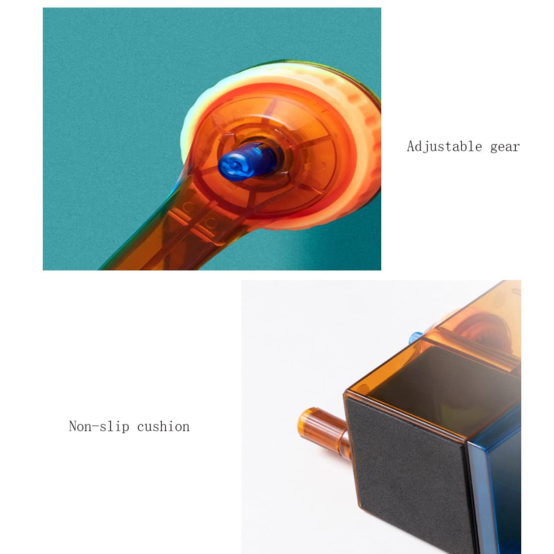MRKU Lápiz de manivela, Cuerpo Transparente, cojín Antideslizante, Pegatinas Personalizadas Ajustables