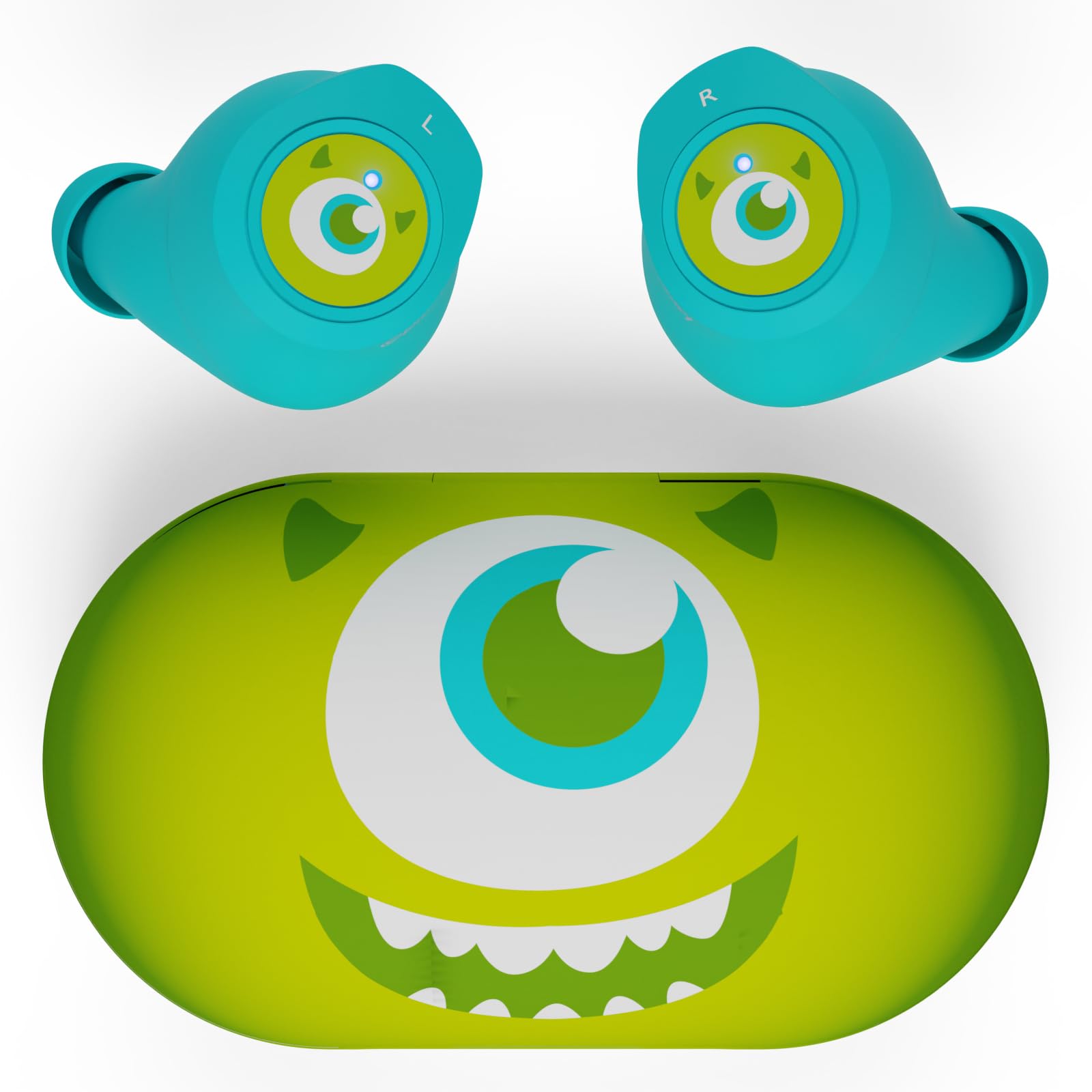 Disney/Pixar Monsters Inc Bluetooth Earbuds w/Charging Case- Wireless Headphones w/Built-in Mic+ Up to 30 Hrs Playtime- Monsters Inc Gifts for Girls,
