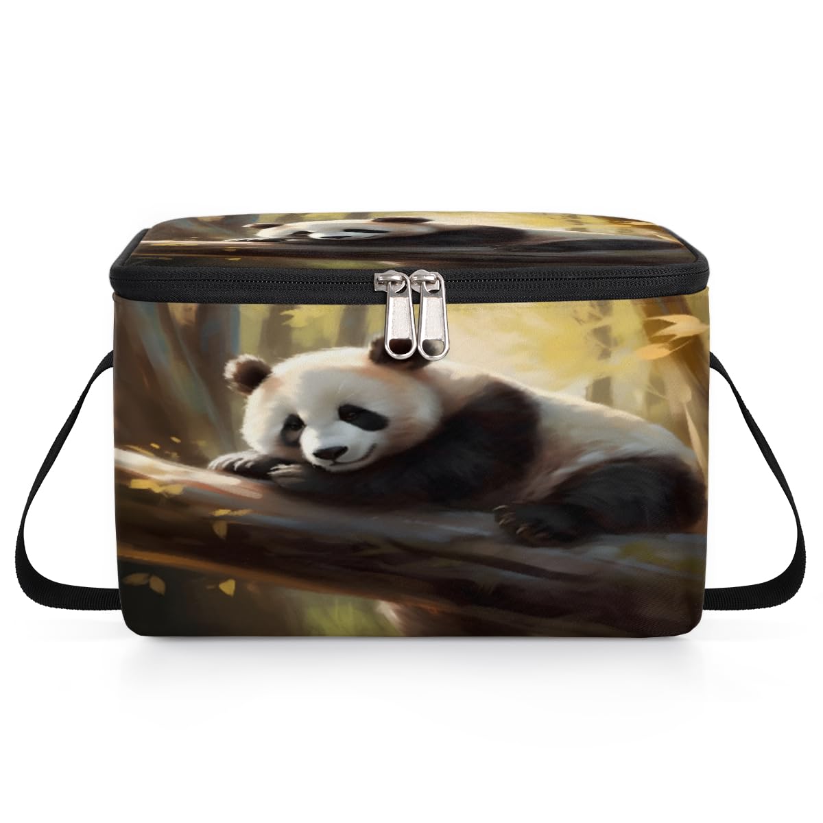 Cute Panda Lunch Bags for Women Men 9 Cans, Hot & Cold Food Delivery Bag Insulated Grocery Bag Insulated Lunch Box Panda Cooler Bag for Office Work Picnic Beach