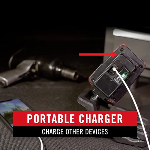 Miniatura 10 de Coast CL20R 1750 lúmenes recargable de doble potencia giratoria LED abrazadera magnética luz con haz de inundación gran angular, negrorojo