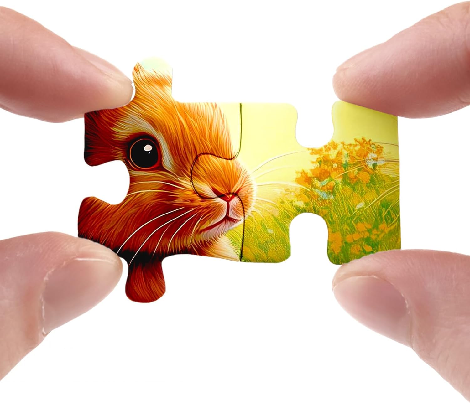 Bunny Easter Eggs Puzzle for Adults 1000 Pieces, Cute Easter Rabbit Jigsaw Puzzle, Colorful Flower Butterfly Floral Puzzle