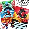 YOUYIKE Invitations Enfant Spiderman ,16 Cartes D’Invitation pour Fêtes D’anniversaire D’enfants Anglais Invitation à…