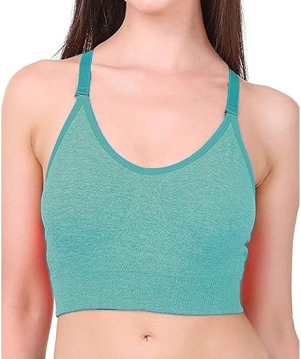 Dilency Sales T-Back Cotton Padded Non-Wired Sports Bra for (Gym, Dancing Workout, Running) Comfortable for - (Free-Size C...