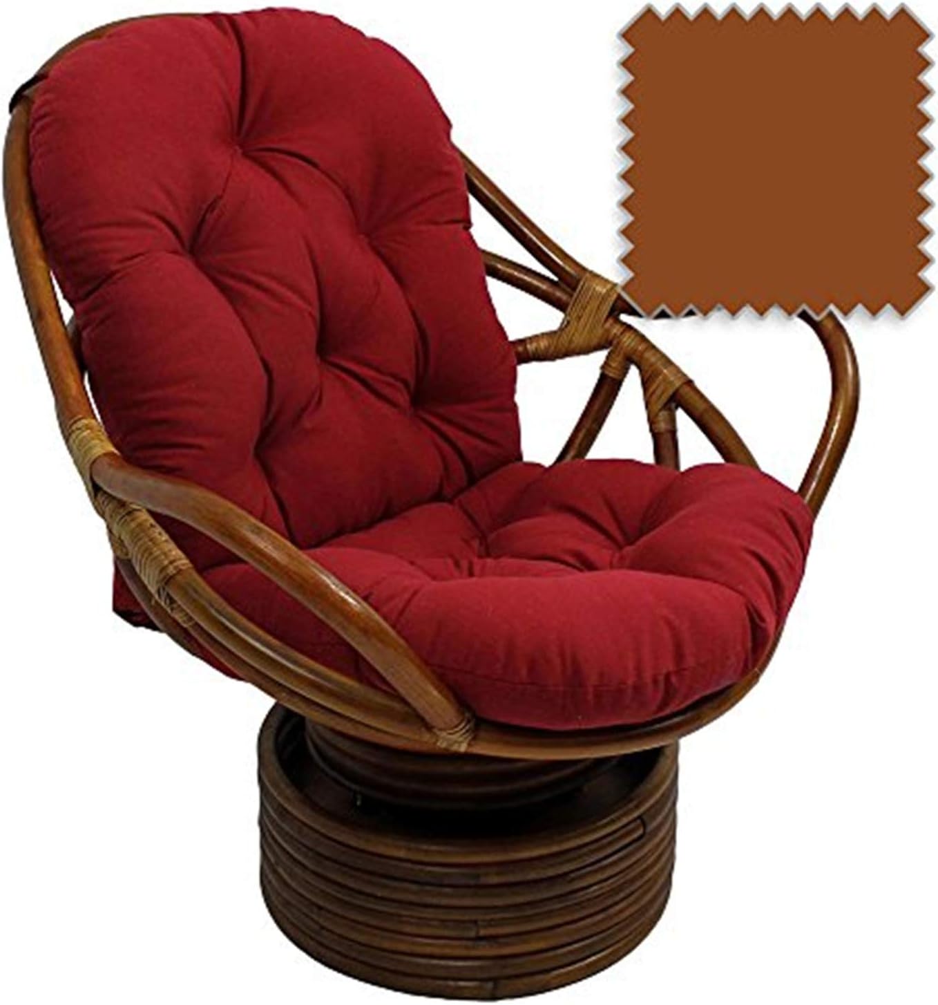 International Caravan Furniture Piece Swivel Rocker with Twill Cushion