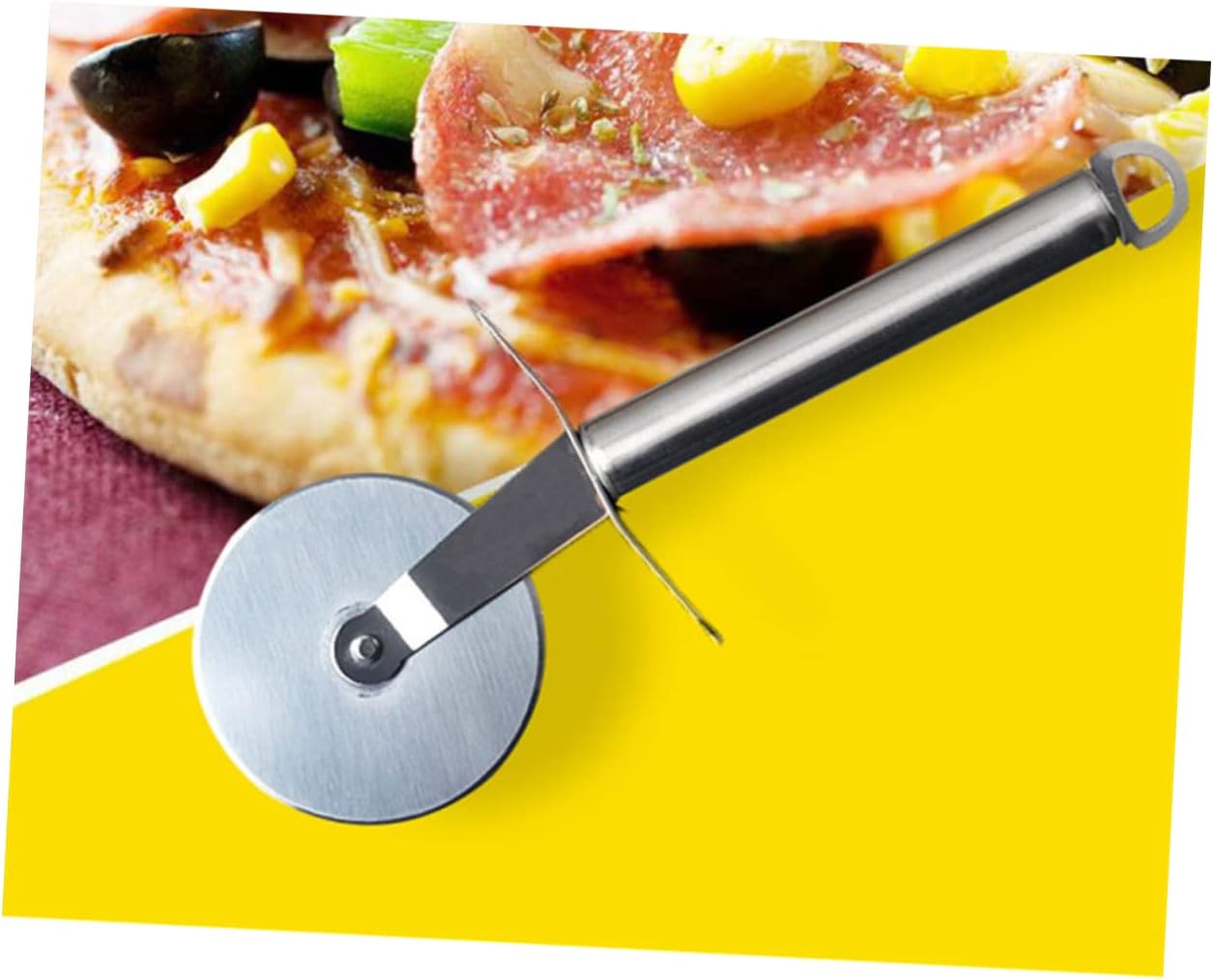 Pizza Wheel Cutter Slicer Non-slip Handle Stainless Steel Pizza Roller