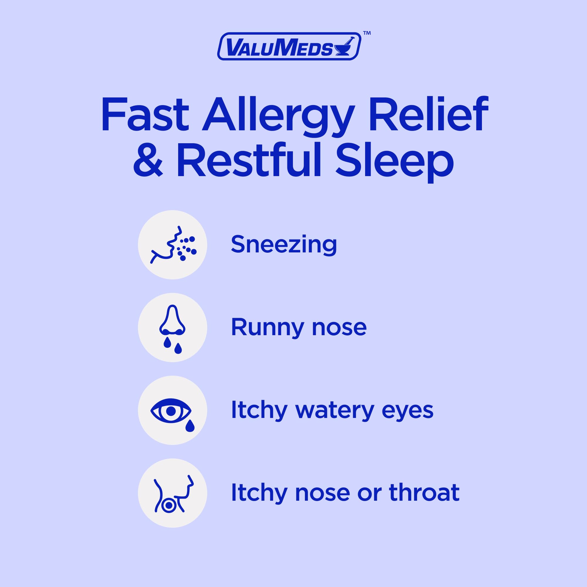 ValuMeds Allergy Medicine Antihistamine, Diphenhydramine HCl 25 mg | Children and Adults | Relieve Itchy Eyes, Runny Nose, Sneezing (25 mg, 600 Count) — Amazon image 3