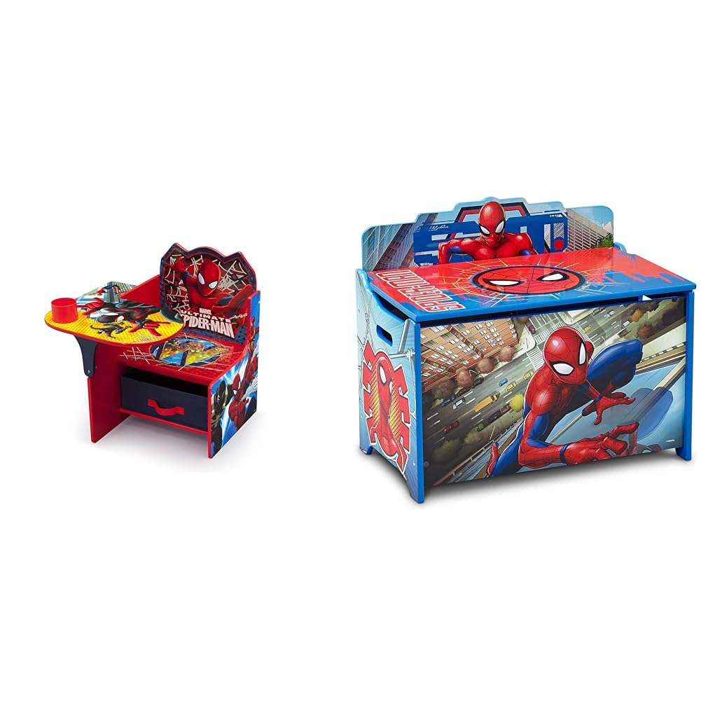 View 1 of ***ONLY CHAIR **** Delta Children Chair Desk with Storage Bin - Greenguard Gold Certified, Spider-Man, Arm Rest, Cushion Availability, Engineered Wood & Deluxe Toy Box, Spider-Man