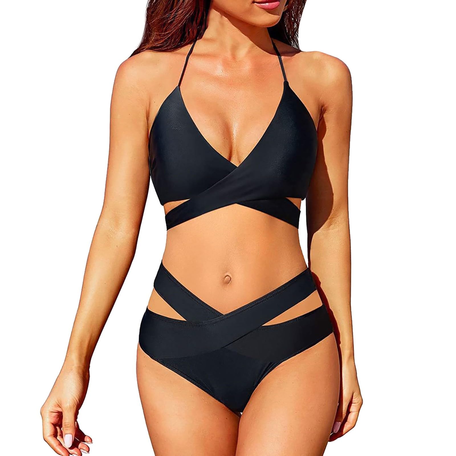 Genérico Bikinis Mujer 2024 Estilo Brasileño con Braga Cintura Baja Malla Rayas Vikinis Bohemio Dividido BañAdores Sujetador y Braguitas Ropa de Baño Verano Viajes Playa La Natacion S-XXL
