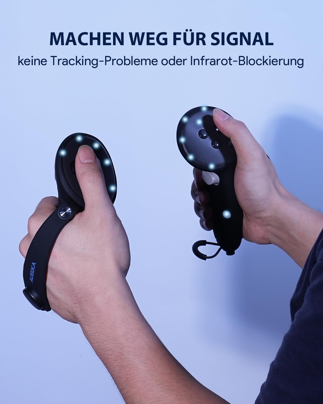 Aubika Controller-Griffabdeckung für Meta Quest 3S/ Oculus Quest 3 Zubehör, mit Batterieöffnungsabdeckung, Beschützer in VR (Schwarz)