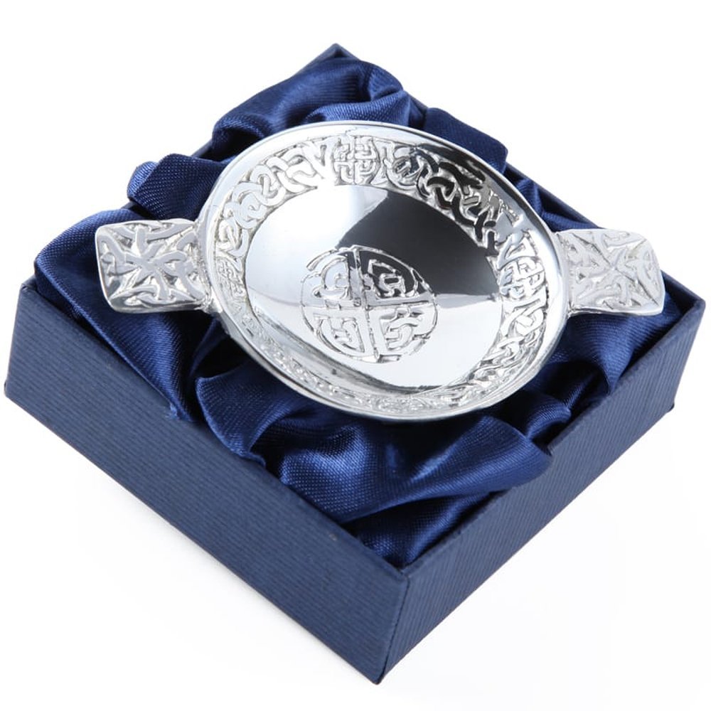 Pewtermill Crafts Celtic Knotwork Eternity Mini Pewter Quaich