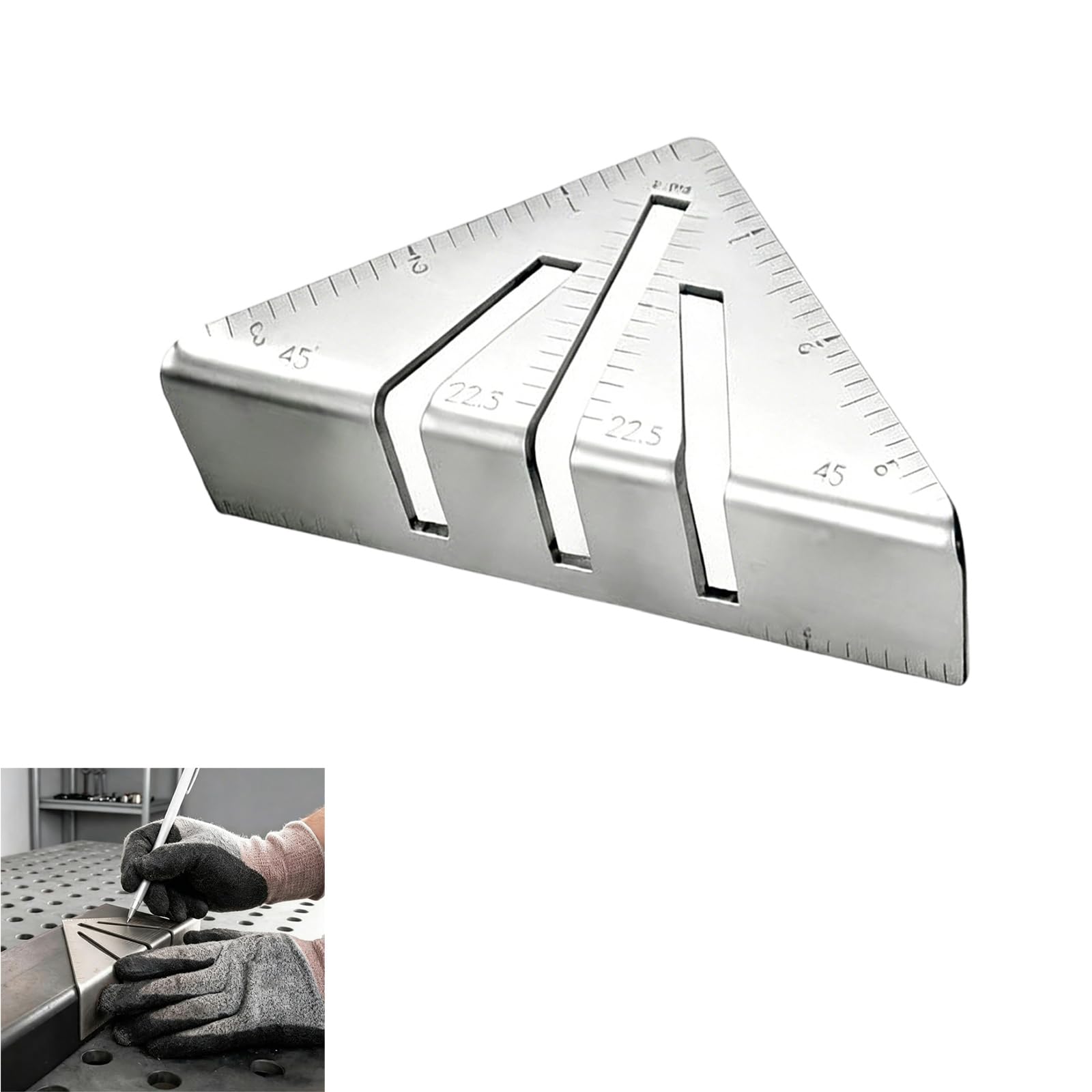 Fazvncv A Fabrication Degree Marking Tool, Metalworking Square With 22.5 Nd 45 Degree Guides For Workshop Pipe Layout Use Layout Square Pipe Marking Bevel