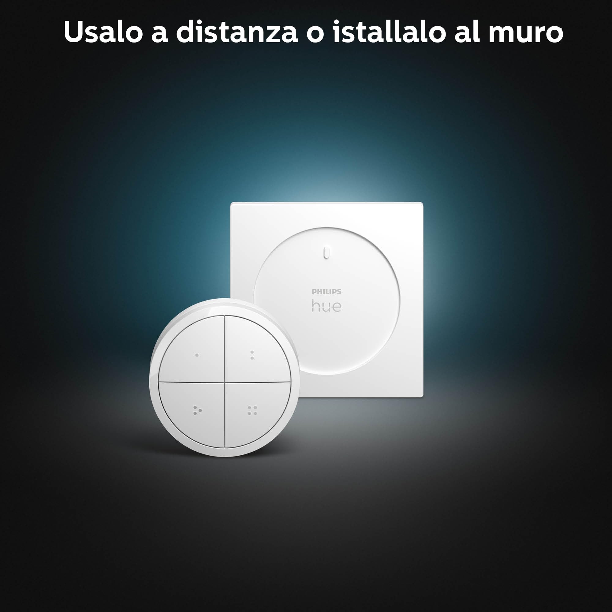 Philips Hue Interruttore Tap Dial Smart, Alimentazione a Batteria, Bianco