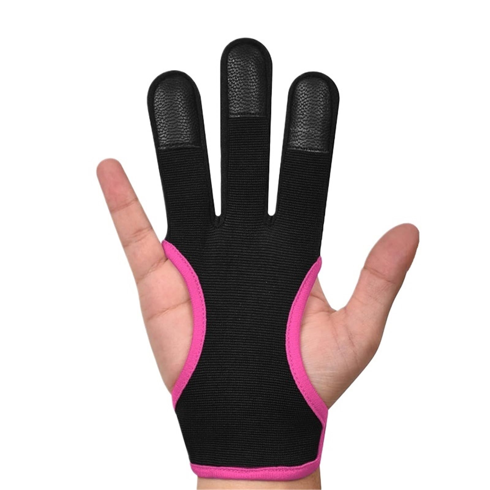 Guanti da tiro con l'arco 1PCS Tiro con l'arco 3 dita Guanto da palestra Protezione regolabile for la mano in nylon traspirante for esterni tiro Accessorio sportivo