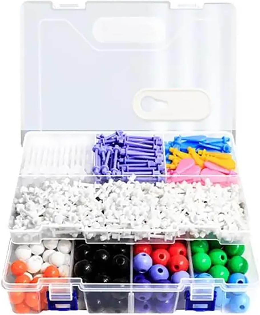 444 Pièces Kit Modèle moléculaire Chimie,Organique Structures Inorganiques Scientifiques Modele, Atome Moléculaire Electron Orbit Link Modèle,adaptés à l'affichage de l'enseignement en Classe des