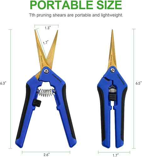 Miniatura 2 de Paquete de 1 tijeras de podar de jardín con cuchillas curvas, tijeras de podar a mano para jardinería, tijeras de podar bonsái de precisión