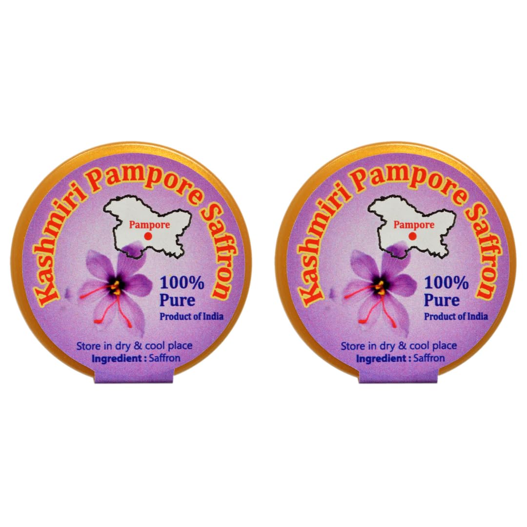 Kashmiri Pampore Organic Saffron Organic Saffron, 2 X 1 g