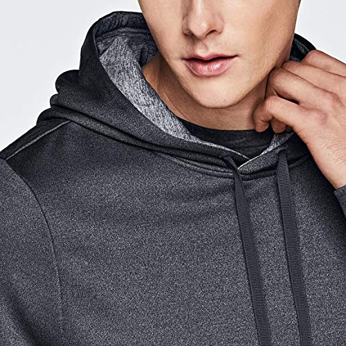 Tsla Men's Fleece Pullover Hoodies, Thermal Warm Winter Hooded Sweatshirt, Sports Running Workout Hoodie, Performance Hoodie Dark Grey, Small #TOP4