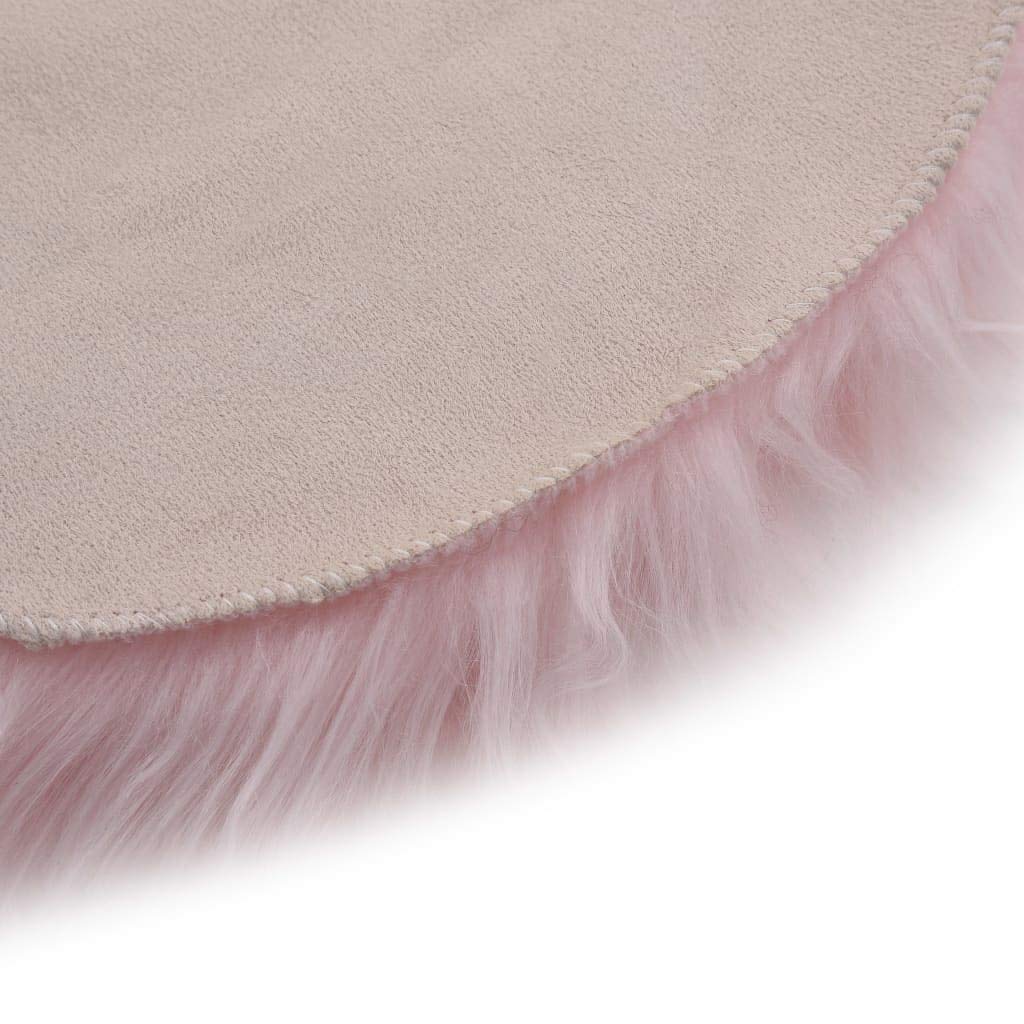Künstlicher Schafspelz Teppich Rosa 60x90 cm - Weicher Kunstfell Läufer in Tierhaut-Form - Flauschiges Dekofell für Wohnzimmer und Schlafzimmer - Rutschfester Fellteppich