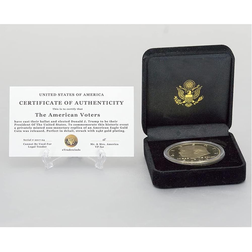 Amazon.com: Donald Trump Gold Challenge Coin Set 2025-2028, with