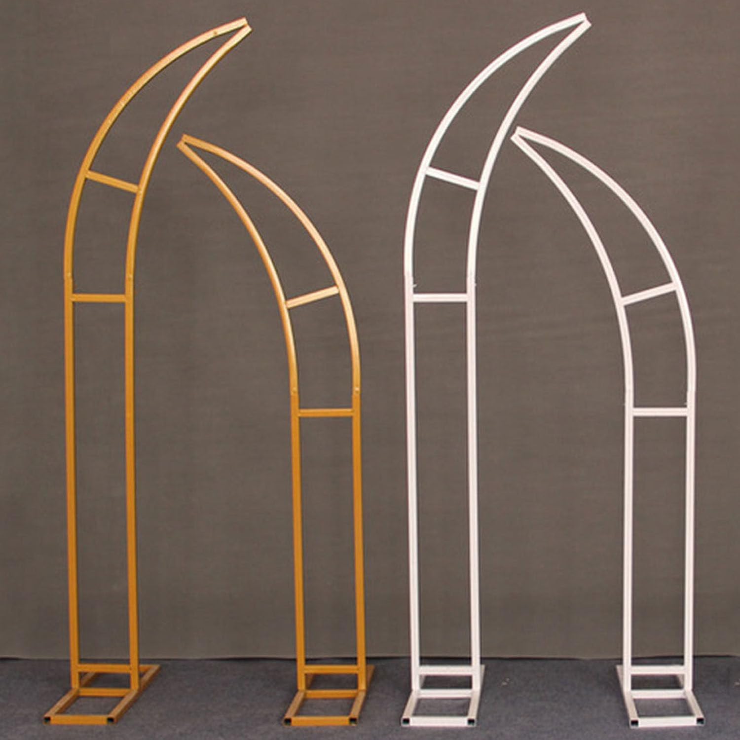 Set di cornici ad arco in metallo per decorazioni di matrimoni e compleanni, supporto superiore curvo per fotografia di palloncini e archi di fiori, bianco, 1,8 m e 2,1 m