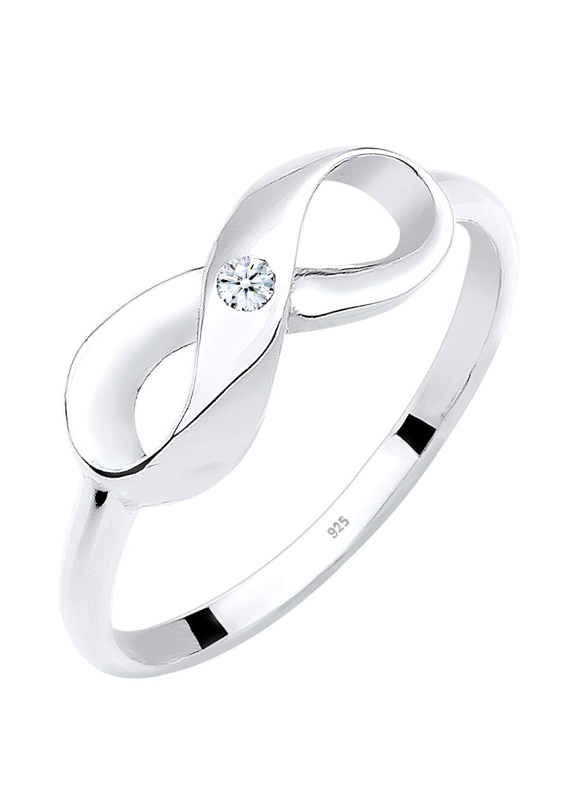 Elli DIAMONDS Ring Women Infinity Symbol Elegant with Diamond (0.03 ct.) in 925 Sterling Silver