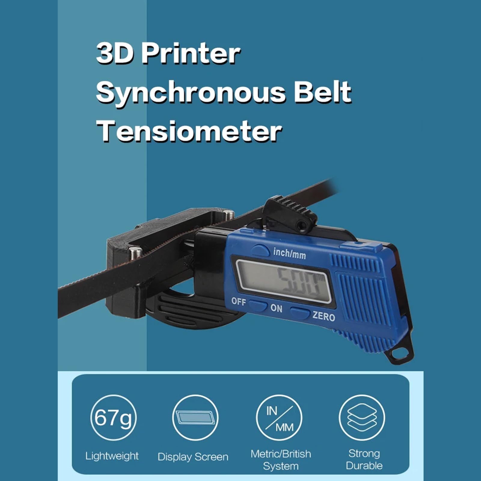 BCZAMD Voro2.4 - Misuratore Di Tensione Per Stampante 3D Aggiornato 2GT: Cinghia Elastica Per Misurare La Forza, Strumento Di Misurazione Della Forza, Con Parte Stampata PETG Per Migliorare La Qualità