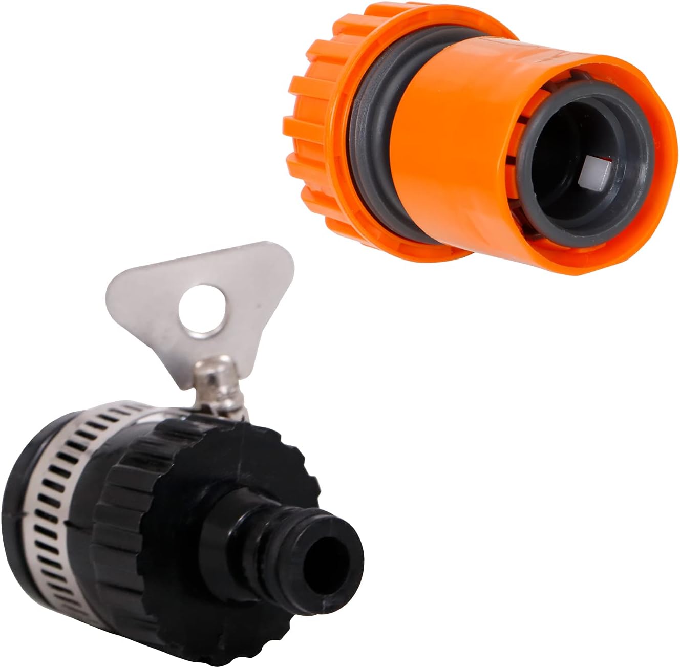 HOKIPO Plastic 1/2" Tap Adapter And 3/4" Garden Water Hose Pipe Quick Connector Set Of 2 (AR-3712+1691), 8 X 5 Cm