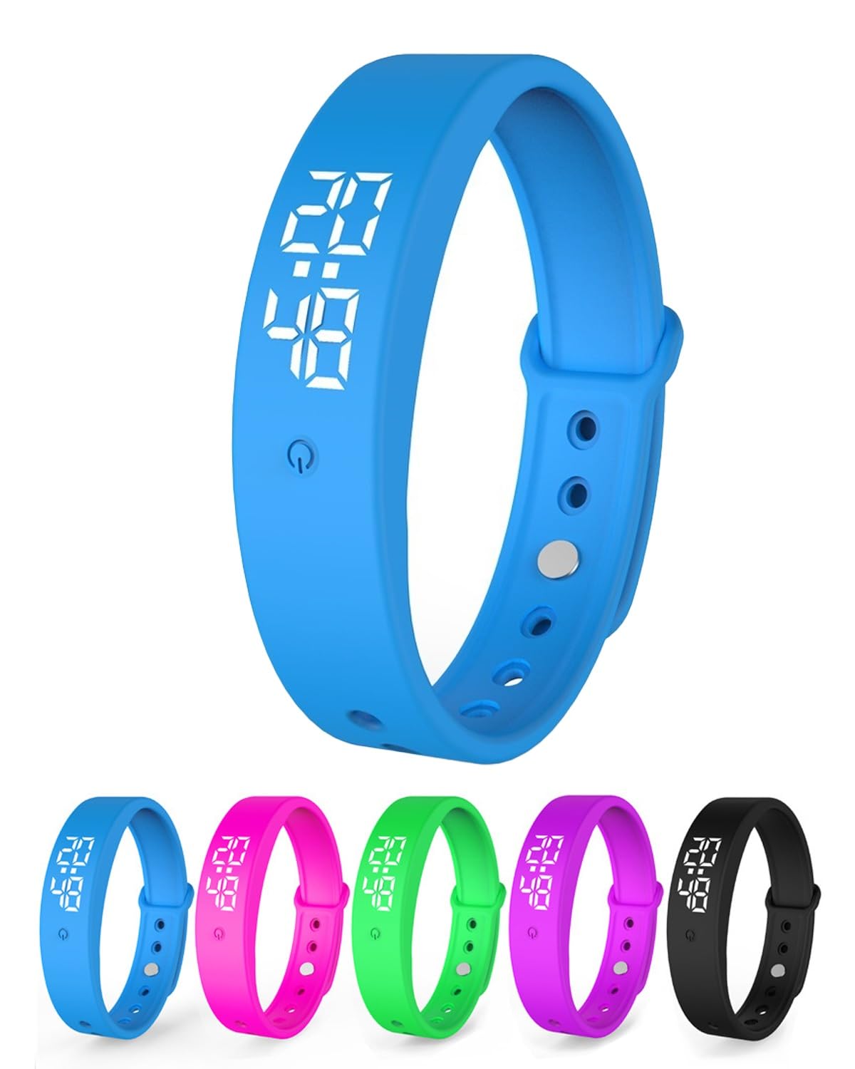 Homaskylynn Vibrating Alarm Clock Watch for Heavy Sleepers Silent Wake Up Bracelet with Strong Vibration Wearable Digital Wrist Wristband Alarm Non-Audible Sleep Portable Watch for Men Women(Blue)