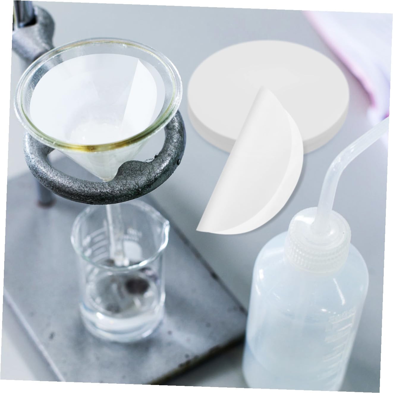 Ipetboom 100 Papel de Filtro Cualitativo Caudal Intermedio 18 CM para Pruebas de Química