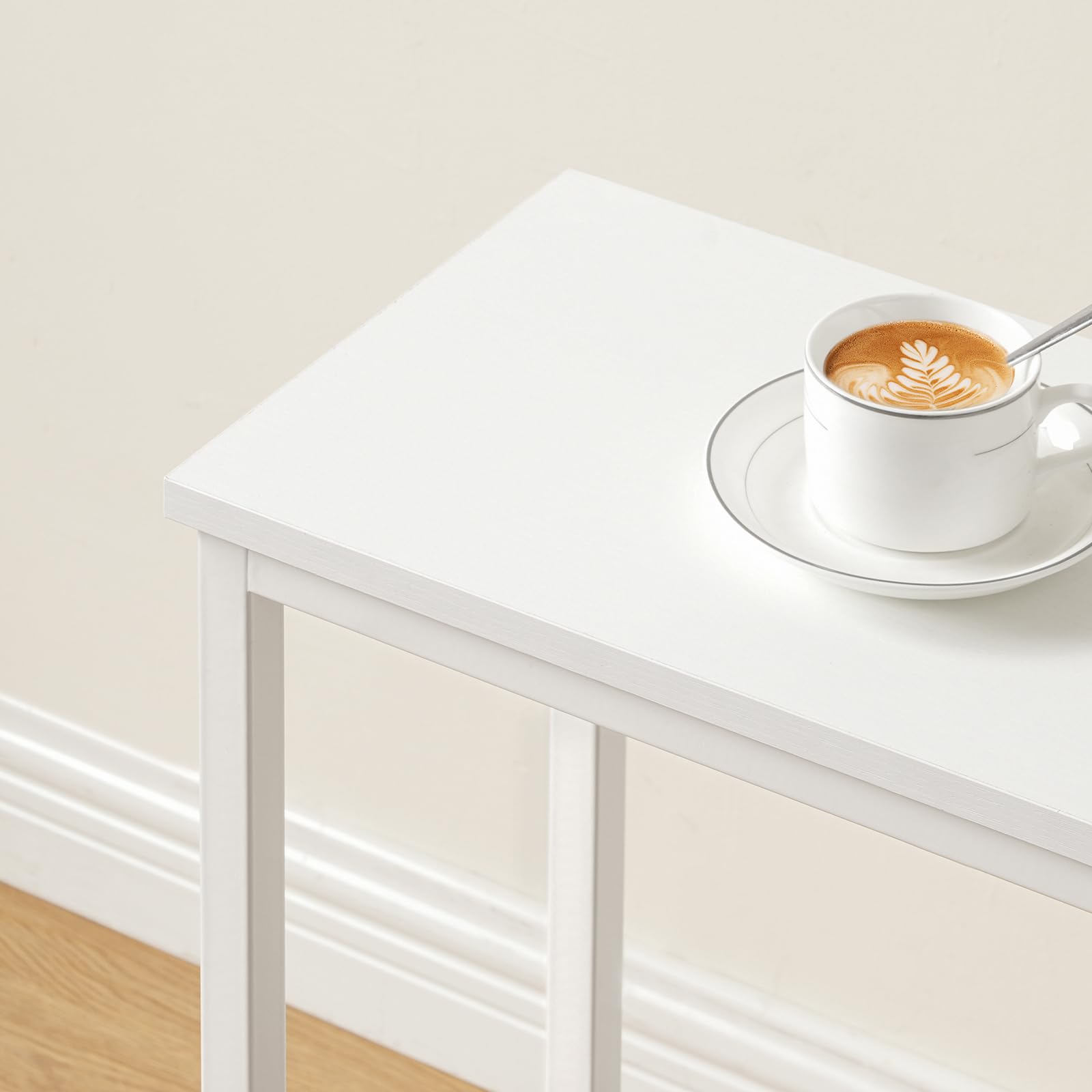 HOOBRO Consolle Ingresso, 75 cm Tavolo Console Stretto, Piccolo Tavolo da Divano con Ripiano Portaoggetti, per Corridoio, Soggiorno, Camera da Letto, Salotto, Bianco EWW74XG01