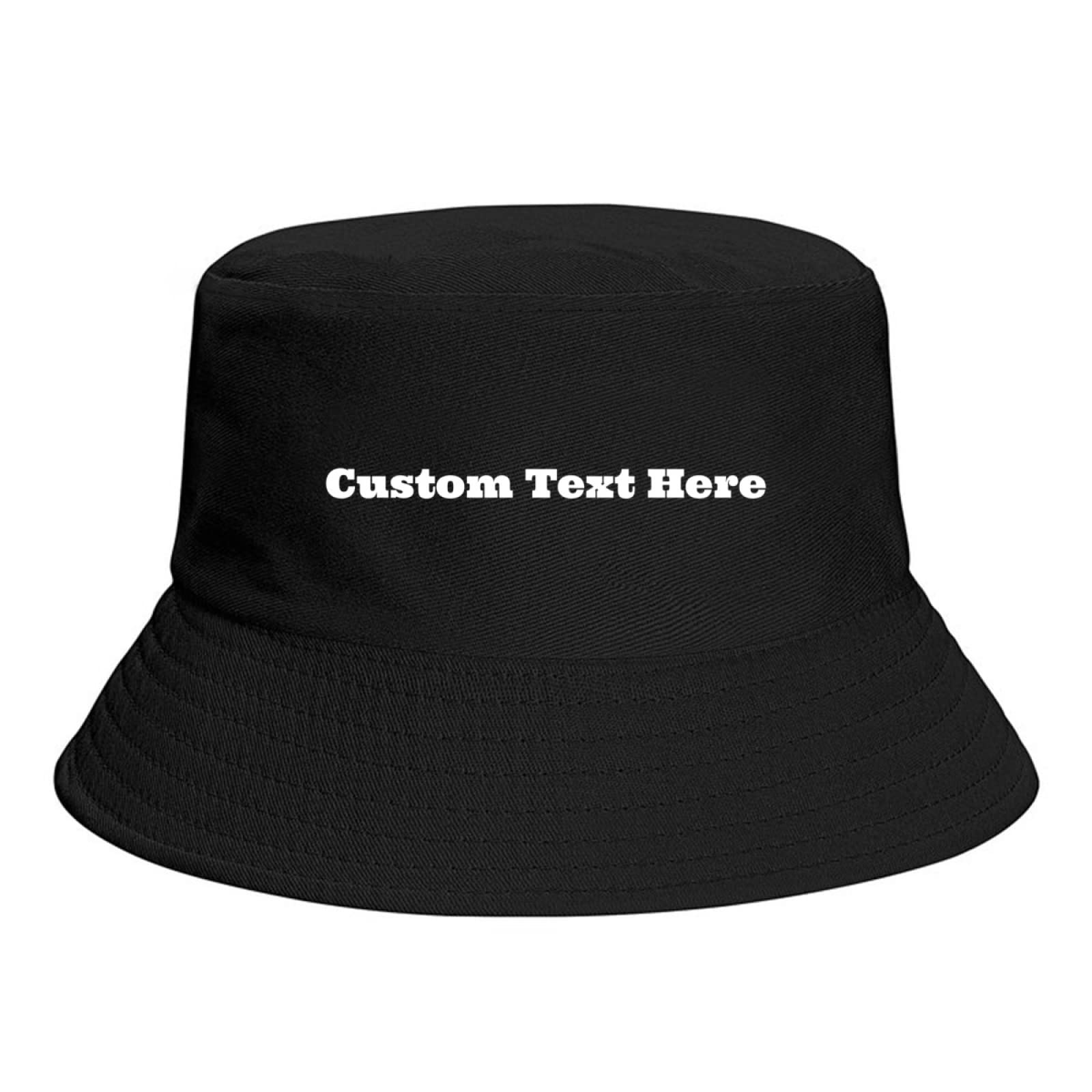 Miujonvy Unisex Black Custom Bucket Hat For Adult Custom Text Here Fisherman Hat Outdoor Summer Travel Hiking Caps
