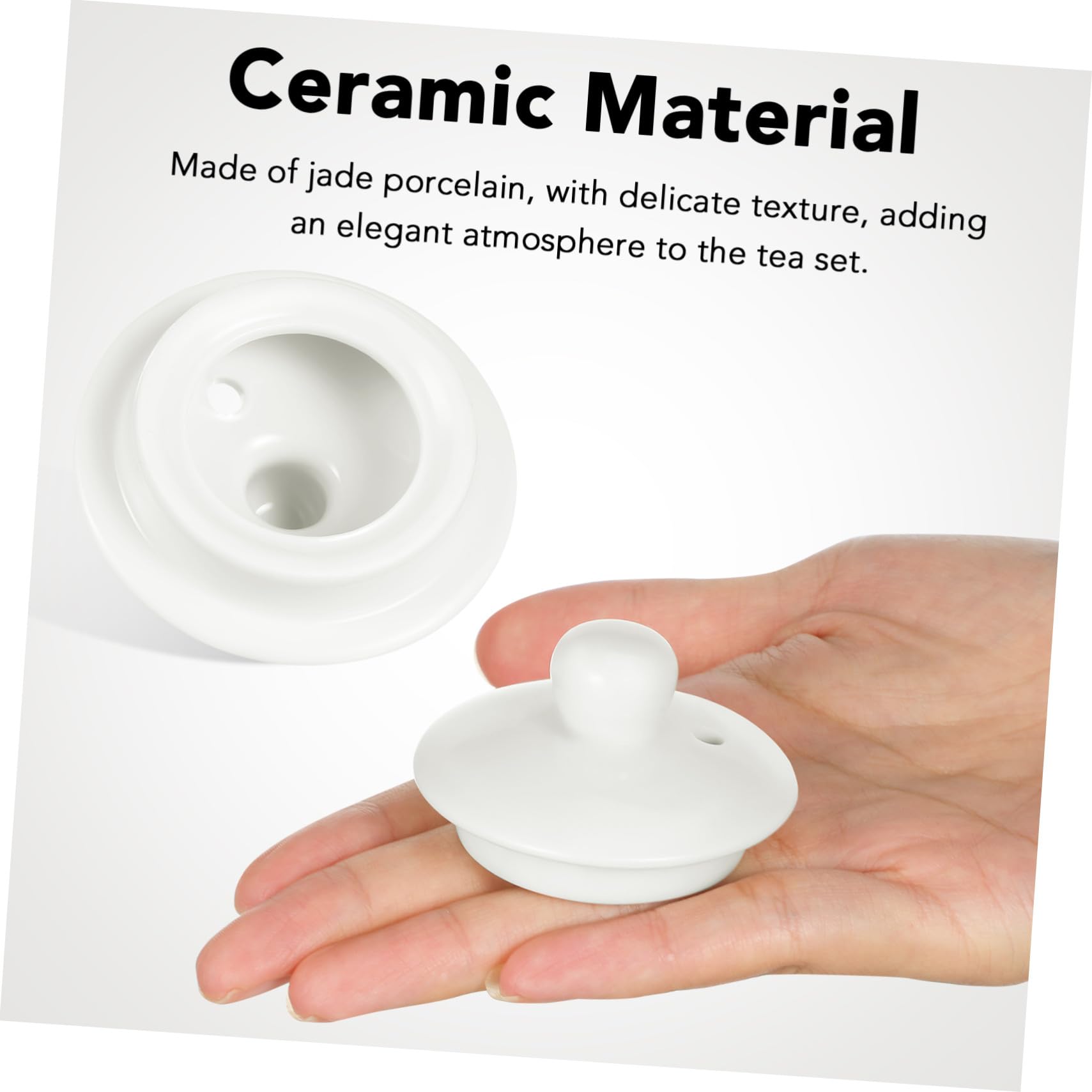 Sosoport Couvercle De Théière Céramique Blanc Résistant Chaleur Remplacement Facile Pour Théière Porcelaine Pour Infusion