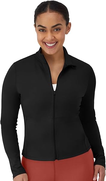 Hanes Women's Jacket, Moves Full-Zip Workout Jacket, Moisture-Wicking Outwear, Soft & Stretchy Athletic Wear for Women