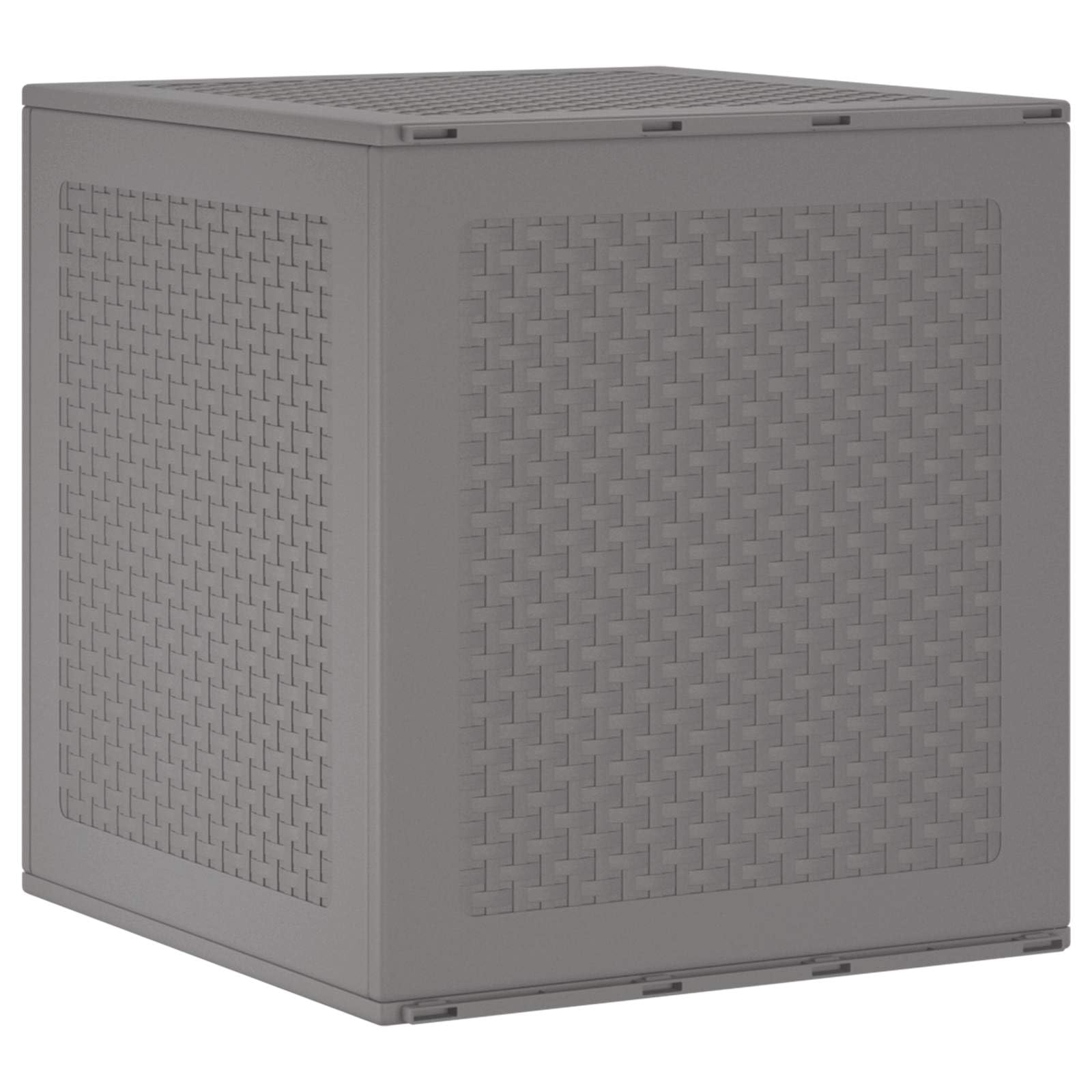 Aufbewahrungsbox Hellgrau 55 x 53 x 57 cm Polypropylen wetterfest für Garten Terrasse Balkon mit Deckel Stauraum und Sitzfunktion Outdoor Organizer langlebig platzsparend