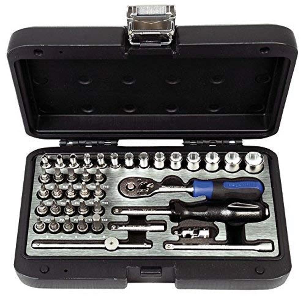 3901401 Steckschlüssel Koffer Industrie 1/4"; in handlichen Premium-Koffer, optimiert auf Langlebigkeit; 2-K Koffergriff mit passgenauer Schaumeinlage; professionelle Umschaltknarre; 40-tlg.