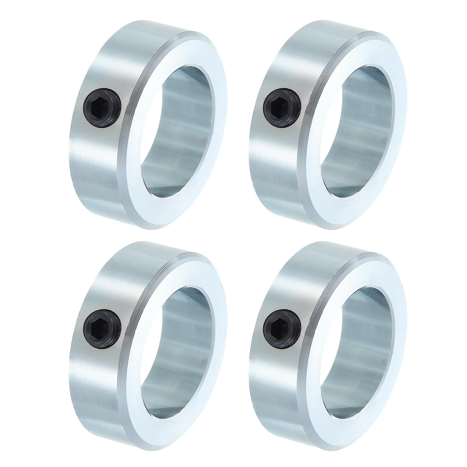 sourcing map Set di 4 collari a vite in acciaio zincato con foro da 1-13/16", diametro esterno 2-3/4", larghezza 7/8", per guida lineare dell'albero