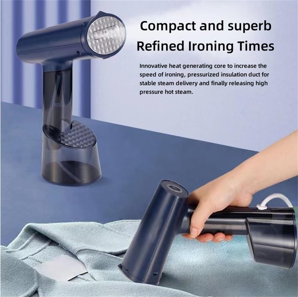 Mini Handheld Clothing Steamer 1500W, Rapid Heating Portable 2 in 1 Fabric Wrinkle Remover and Clothing Iron, Alloy Panel 300Ml, for Home Office and Travel